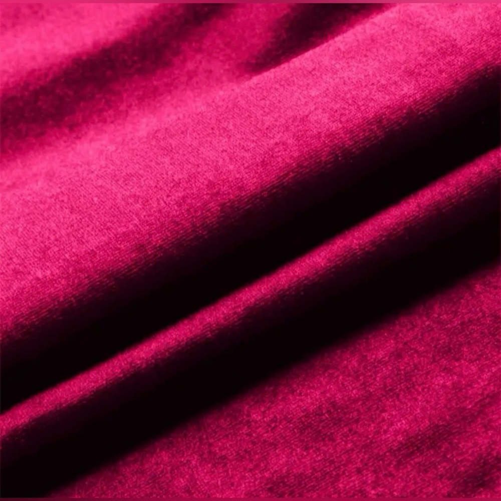 Velvet Rabbit Raspberry Fuchsia Velvet Long Sleeve Top New Medium NWT - Picture 4 of 6